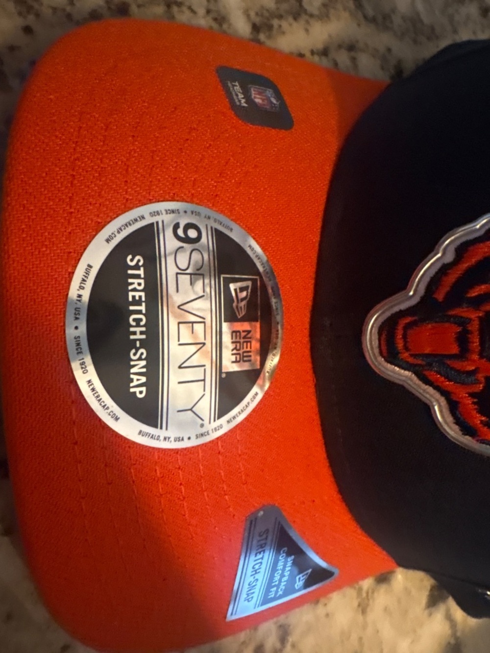 New Era Chicago Bears NFL Snapback Hat Navy Orange NWT - Picture 4 of 4